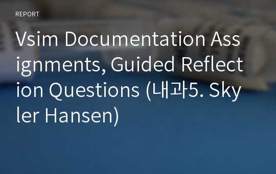 Vsim Documentation Assignments, Guided Reflection Questions (내과5. Skyler Hansen)