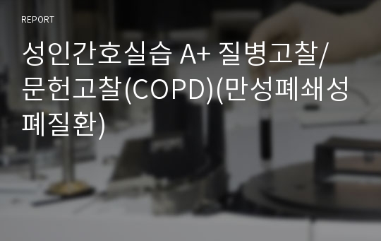 성인간호실습 A+ 질병고찰/문헌고찰(COPD)(만성폐쇄성폐질환)