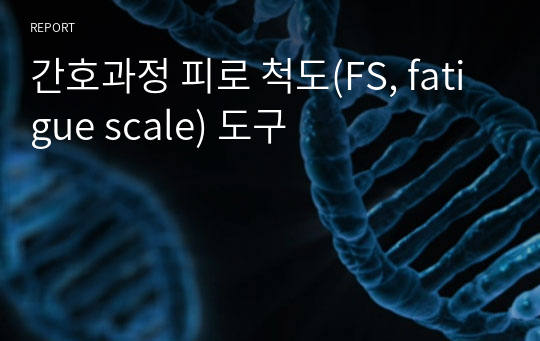 간호과정 피로 척도(FS, fatigue scale) 도구