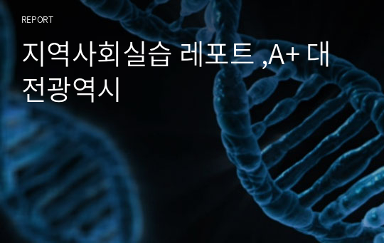 지역사회실습 레포트 ,A+ 대전광역시