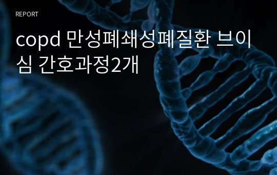 copd 만성폐쇄성폐질환 브이심 간호과정2개