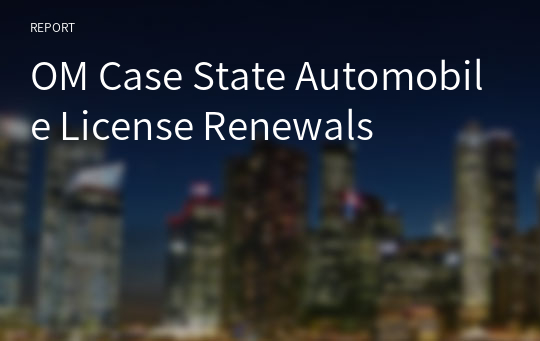 OM Case State Automobile License Renewals