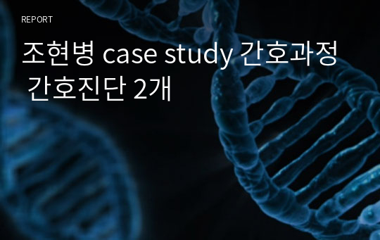 조현병 case study 간호과정 간호진단 2개