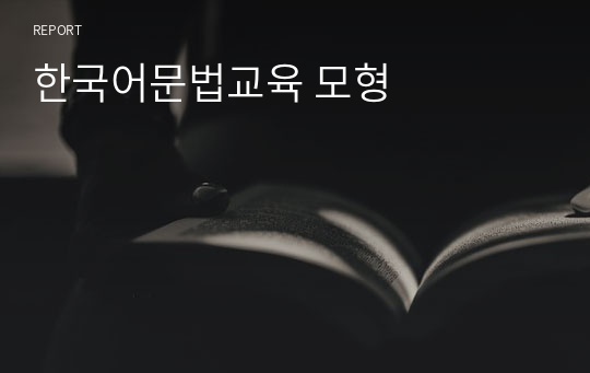 한국어문법교육 모형