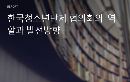 한국청소년단체 협의회의  역할과 발전방향