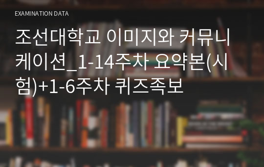 조선대학교 이미지와 커뮤니케이션_1-14주차 요약본(시험)+1-6주차 퀴즈족보