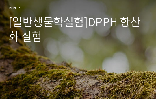[일반생물학실험]DPPH 항산화 실험