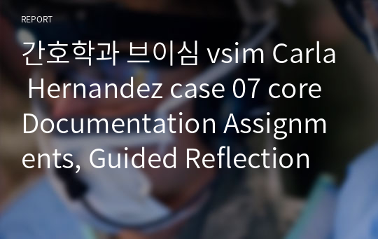 간호학과 브이심 vsim Carla Hernandez case 07 core Documentation Assignments, Guided Reflection Questions 제대탈출, prolapse of umbilical cord