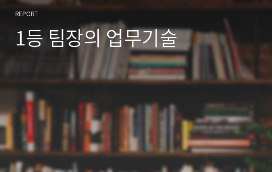 1등 팀장의 업무기술