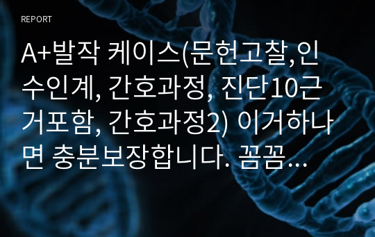 A+발작 케이스(문헌고찰,인수인계, 간호과정, 진단10근거포함, 간호과정2) 이거하나면 충분보장합니다. 꼼꼼합니다.