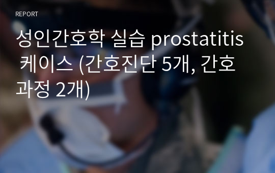 성인간호학 실습 prostatitis 케이스 (간호진단 5개, 간호과정 2개)