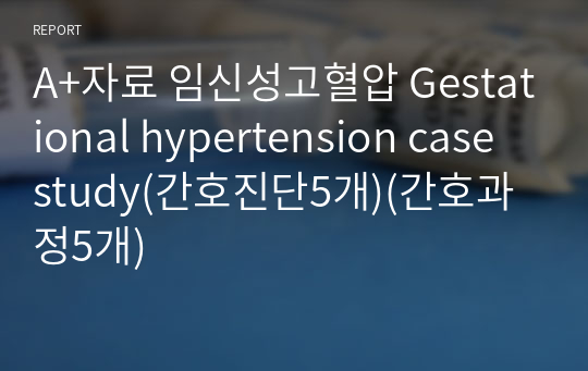 A+자료 임신성고혈압 Gestational hypertension case study(간호진단5개)(간호과정5개)