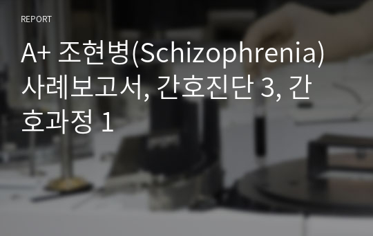 A+ 조현병(Schizophrenia) 사례보고서, 간호진단 3, 간호과정 1