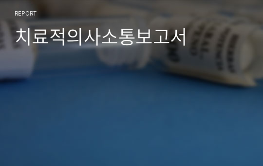 치료적의사소통보고서