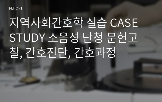 지역사회간호학 실습 CASE STUDY 소음성 난청 문헌고찰, 간호진단, 간호과정