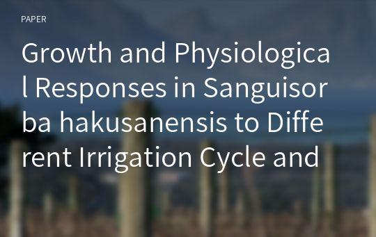 Growth and Physiological Responses in Sanguisorba hakusanensis to Different Irrigation Cycle and NaCl Concentration