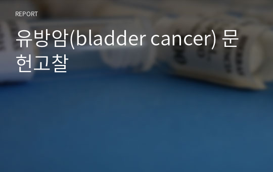 유방암(bladder cancer) 문헌고찰