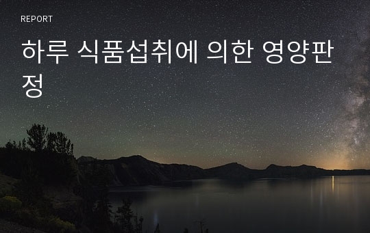 하루 식품섭취에 의한 영양판정