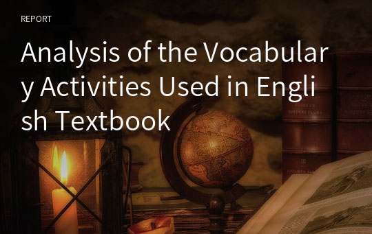 Analysis of the Vocabulary Activities Used in English Textbook