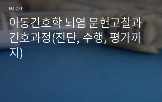 아동간호학 뇌염 문헌고찰과 간호과정(진단, 수행, 평가까지)