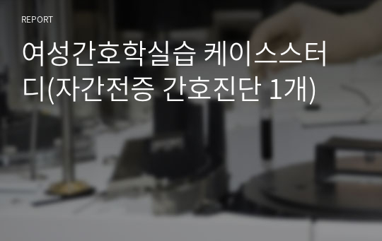 여성간호학실습 케이스스터디(자간전증 간호진단 1개)