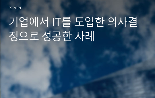 기업에서 IT를 도입한 의사결정으로 성공한 사례