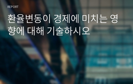 환율변동이 경제에 미치는 영향에 대해 기술하시오