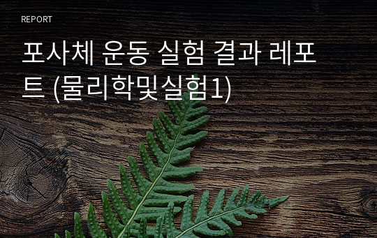 포사체 운동 실험 결과 레포트 (물리학및실험1)