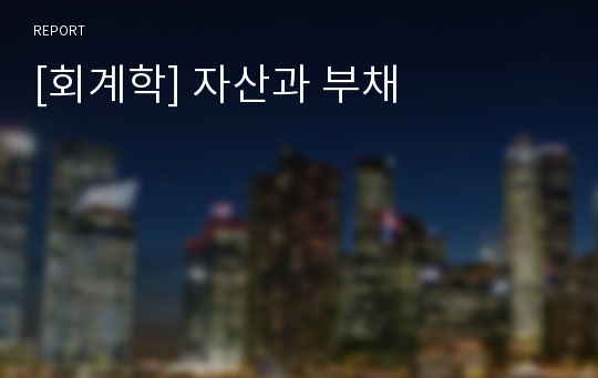 [회계학] 자산과 부채