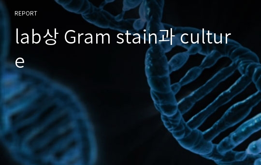 lab상 Gram stain과 culture