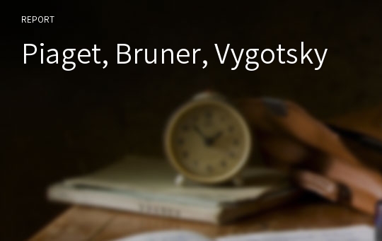 Piaget, Bruner, Vygotsky