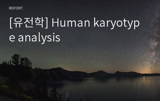 [유전학] Human karyotype analysis