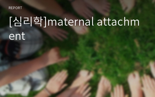 [심리학]maternal attachment