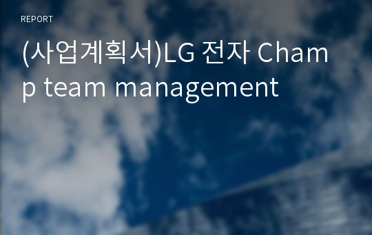 (사업계획서)LG 전자 Champ team management