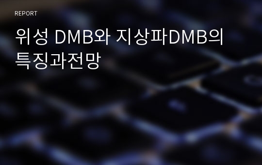 위성 DMB와 지상파DMB의 특징과전망