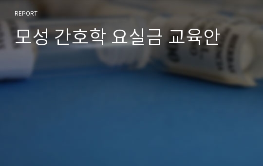 모성 간호학 요실금 교육안