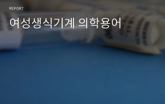 여성생식기계 의학용어