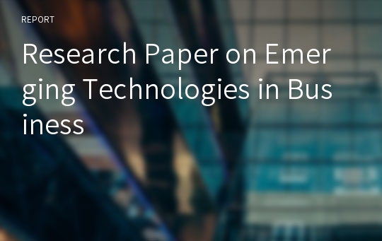 research paper on emerging technologies