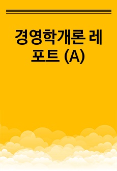 경영학개론 레포트 (A)