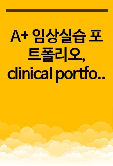A+ 임상실습 포트폴리오, clinical portfolio