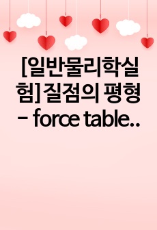 [일반물리학실험]질점의 평형 -  force table 사용