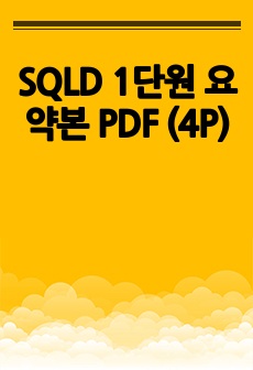 SQLD 1단원 요약본 PDF (4P)