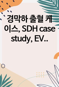 경막하 출혈 케이스, SDH case study, EVD (간호진단 3개, 간호과정 2개)